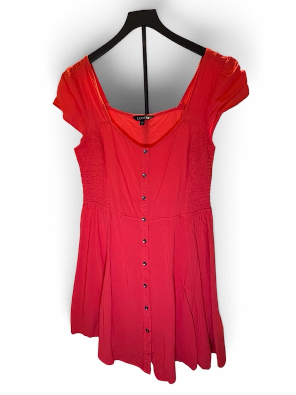 Express Red Short Sleeve Mini Dress